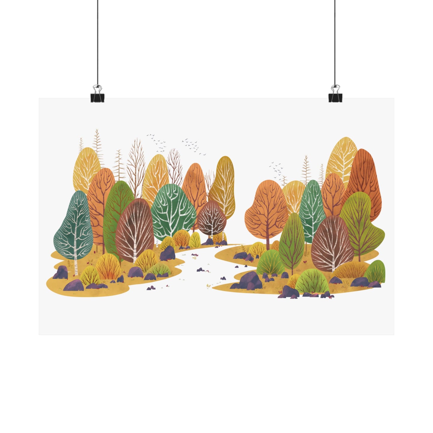 Autumn Forest Satin Poster